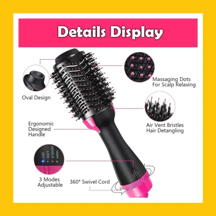 Hair Dryer Hot Air Brush Styler and Volumizer One Step Multifunction Hair Straightener Curler