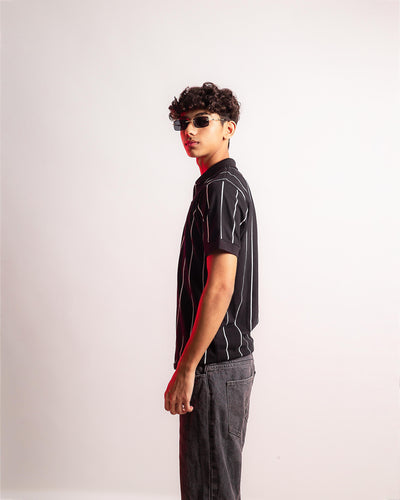 Stripped Polo | Black