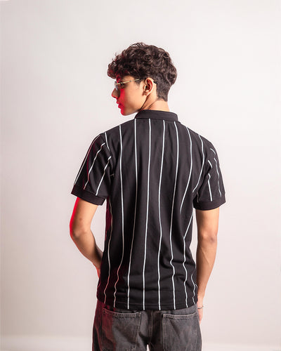 Stripped Polo | Black