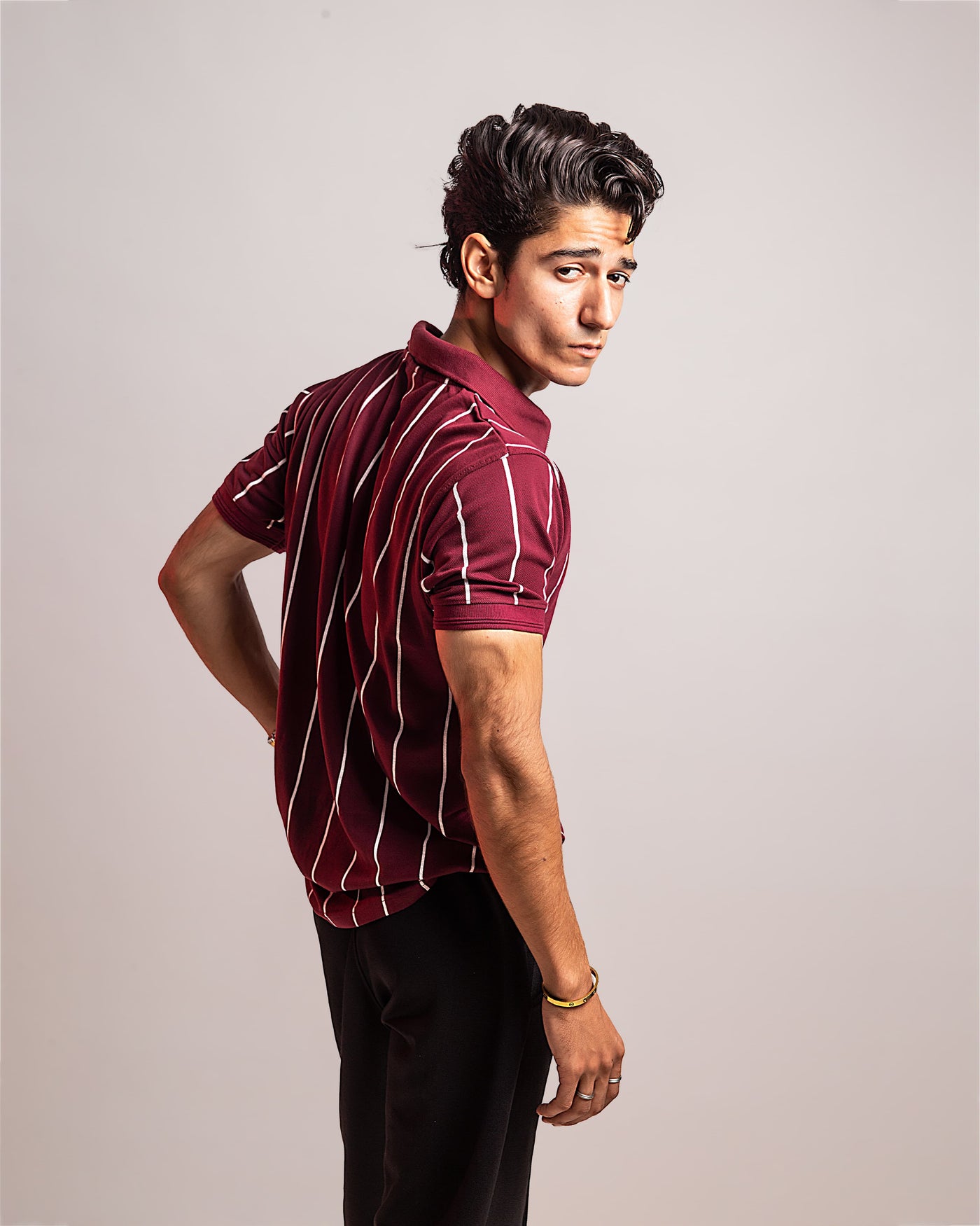 Stripped Polo | Red